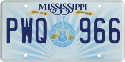 MS license plate PWQ966