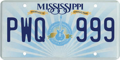 MS license plate PWQ999