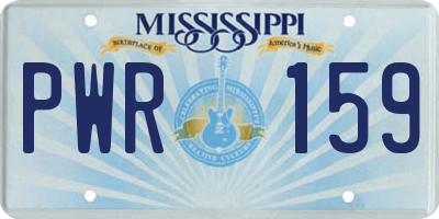 MS license plate PWR159