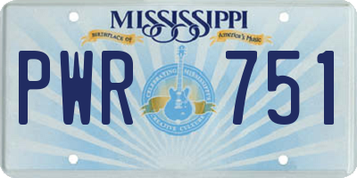 MS license plate PWR751