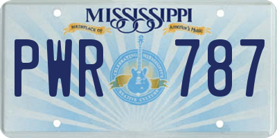 MS license plate PWR787