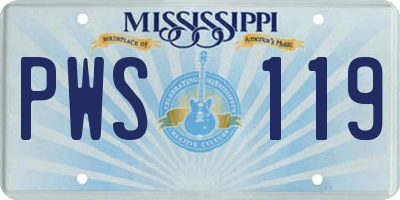 MS license plate PWS119