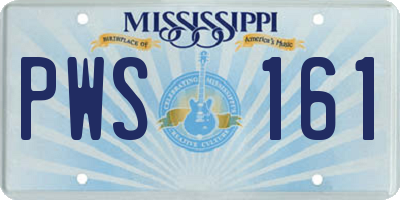 MS license plate PWS161