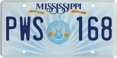 MS license plate PWS168