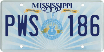 MS license plate PWS186