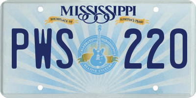 MS license plate PWS220
