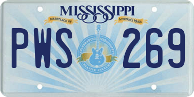 MS license plate PWS269
