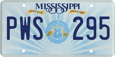 MS license plate PWS295