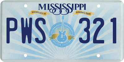 MS license plate PWS321