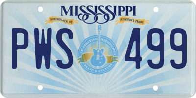 MS license plate PWS499