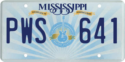 MS license plate PWS641