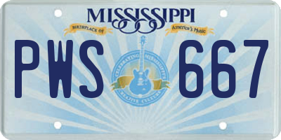 MS license plate PWS667
