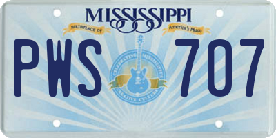 MS license plate PWS707