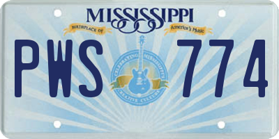 MS license plate PWS774