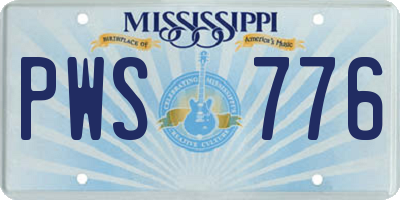 MS license plate PWS776