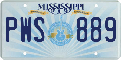 MS license plate PWS889