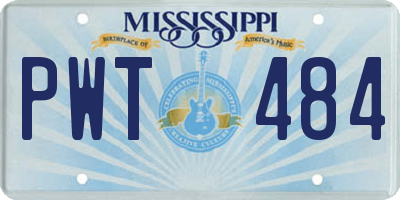 MS license plate PWT484