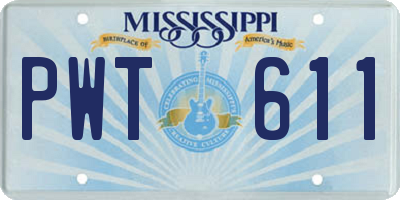 MS license plate PWT611