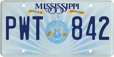 MS license plate PWT842