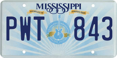 MS license plate PWT843
