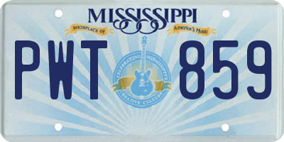 MS license plate PWT859