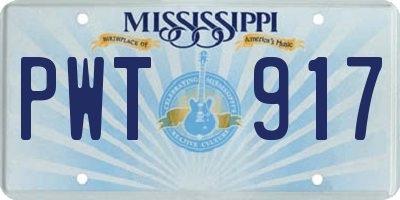MS license plate PWT917