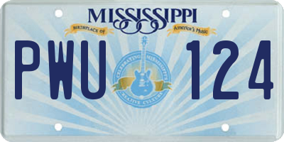 MS license plate PWU124