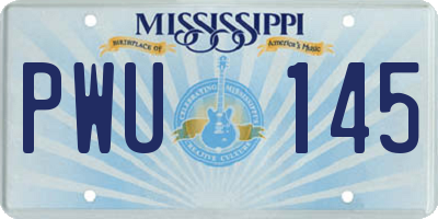 MS license plate PWU145