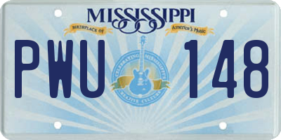 MS license plate PWU148