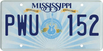 MS license plate PWU152