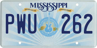 MS license plate PWU262