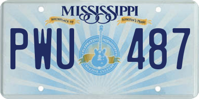 MS license plate PWU487