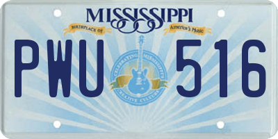MS license plate PWU516