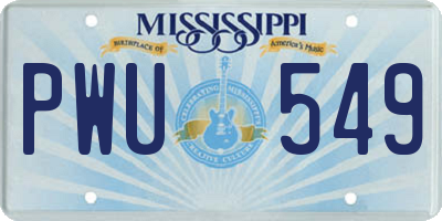 MS license plate PWU549