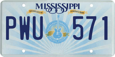 MS license plate PWU571