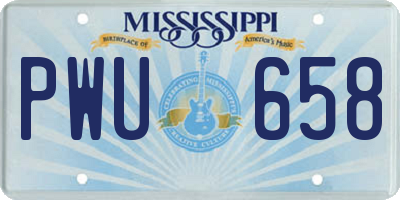 MS license plate PWU658