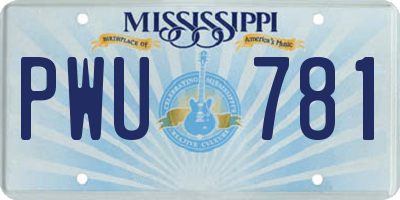 MS license plate PWU781