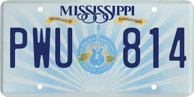 MS license plate PWU814