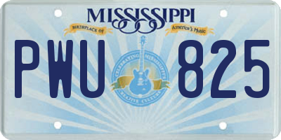 MS license plate PWU825