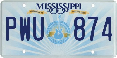 MS license plate PWU874