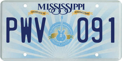 MS license plate PWV091