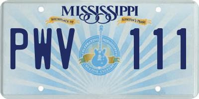 MS license plate PWV111