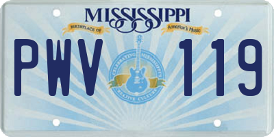 MS license plate PWV119