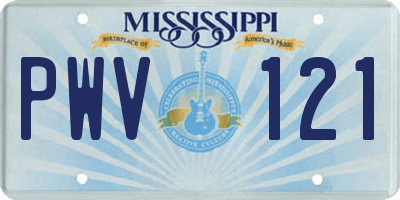 MS license plate PWV121