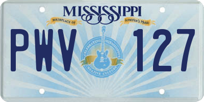 MS license plate PWV127