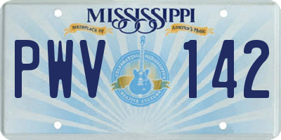 MS license plate PWV142