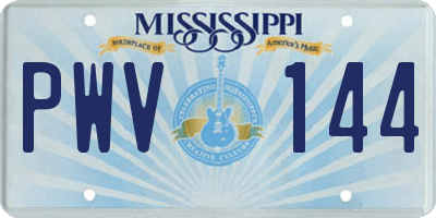 MS license plate PWV144