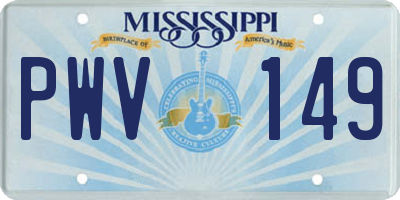 MS license plate PWV149