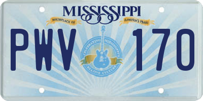 MS license plate PWV170