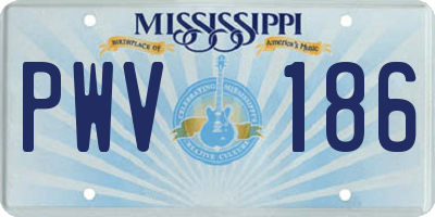 MS license plate PWV186